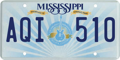 MS license plate AQI510