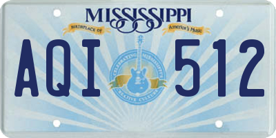 MS license plate AQI512