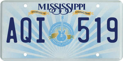 MS license plate AQI519