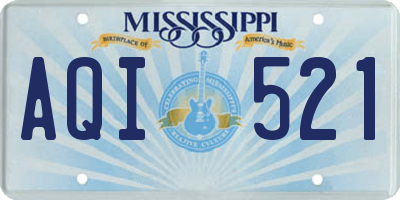 MS license plate AQI521