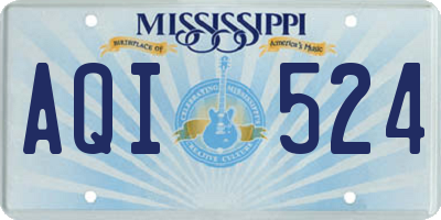 MS license plate AQI524