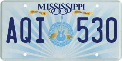 MS license plate AQI530