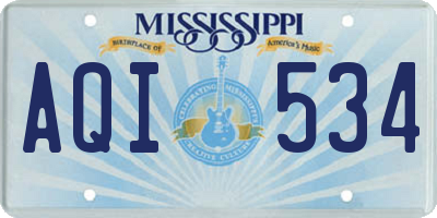 MS license plate AQI534