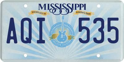 MS license plate AQI535