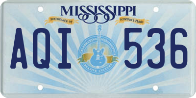 MS license plate AQI536