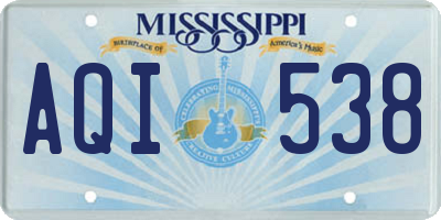 MS license plate AQI538