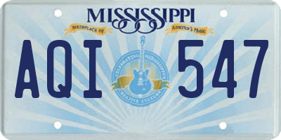 MS license plate AQI547