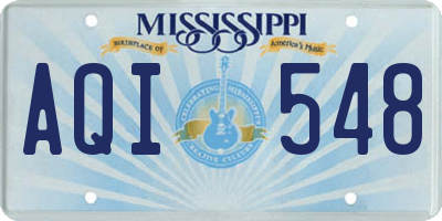 MS license plate AQI548