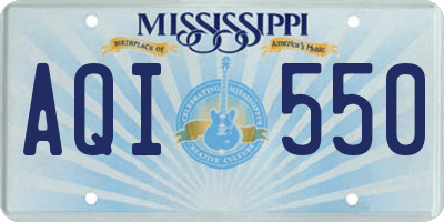 MS license plate AQI550