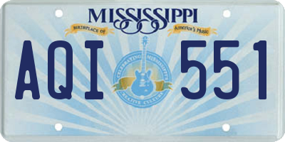 MS license plate AQI551