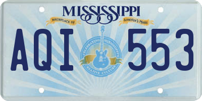 MS license plate AQI553
