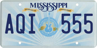 MS license plate AQI555