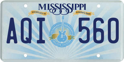 MS license plate AQI560