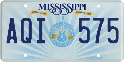MS license plate AQI575