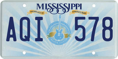 MS license plate AQI578