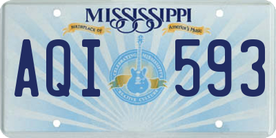 MS license plate AQI593