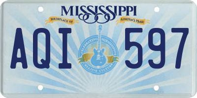 MS license plate AQI597