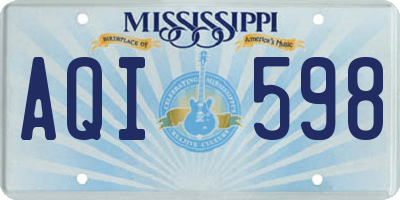 MS license plate AQI598