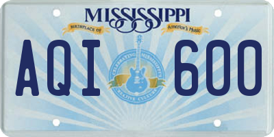 MS license plate AQI600