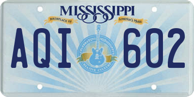 MS license plate AQI602