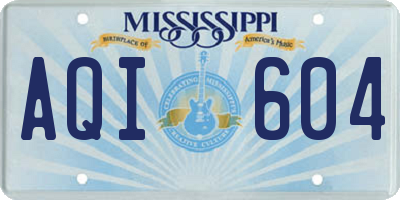 MS license plate AQI604