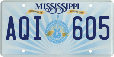 MS license plate AQI605