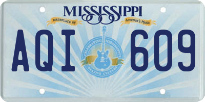 MS license plate AQI609