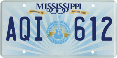 MS license plate AQI612