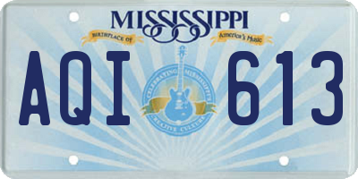 MS license plate AQI613