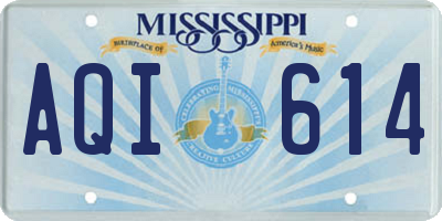 MS license plate AQI614