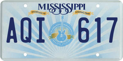 MS license plate AQI617