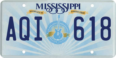 MS license plate AQI618