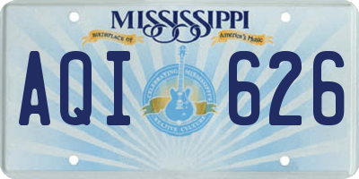 MS license plate AQI626
