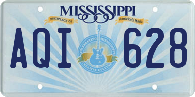 MS license plate AQI628