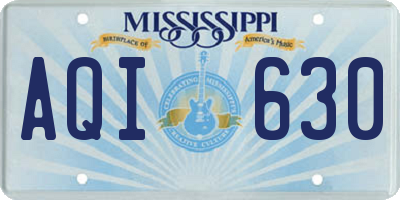 MS license plate AQI630
