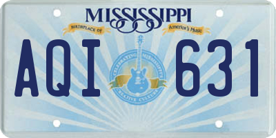MS license plate AQI631