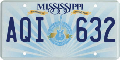 MS license plate AQI632