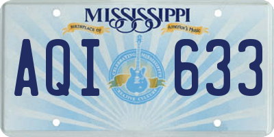 MS license plate AQI633