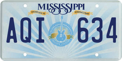 MS license plate AQI634