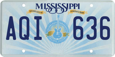 MS license plate AQI636