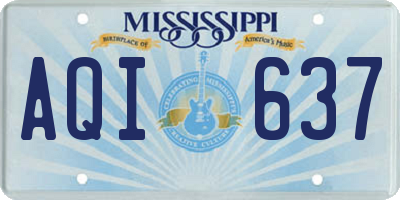 MS license plate AQI637
