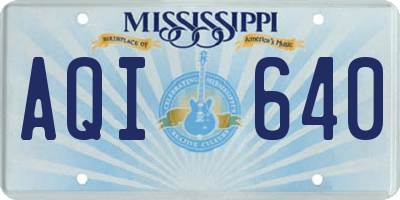 MS license plate AQI640