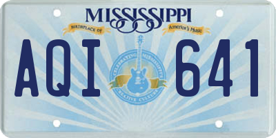 MS license plate AQI641