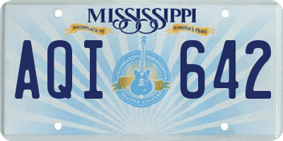MS license plate AQI642
