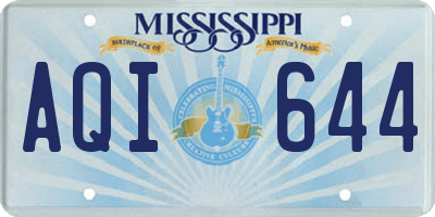 MS license plate AQI644
