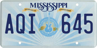 MS license plate AQI645