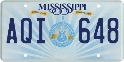 MS license plate AQI648