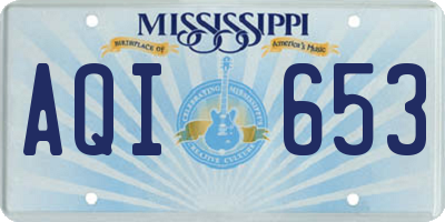 MS license plate AQI653
