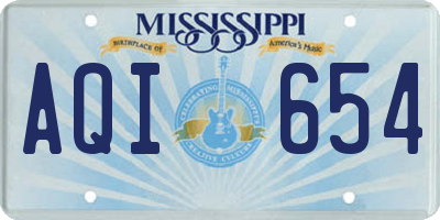 MS license plate AQI654