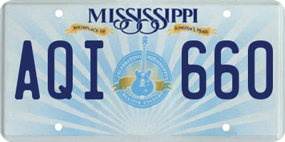 MS license plate AQI660
